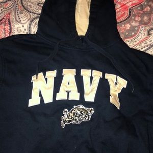 A Navy Military hooded Sweatshirt